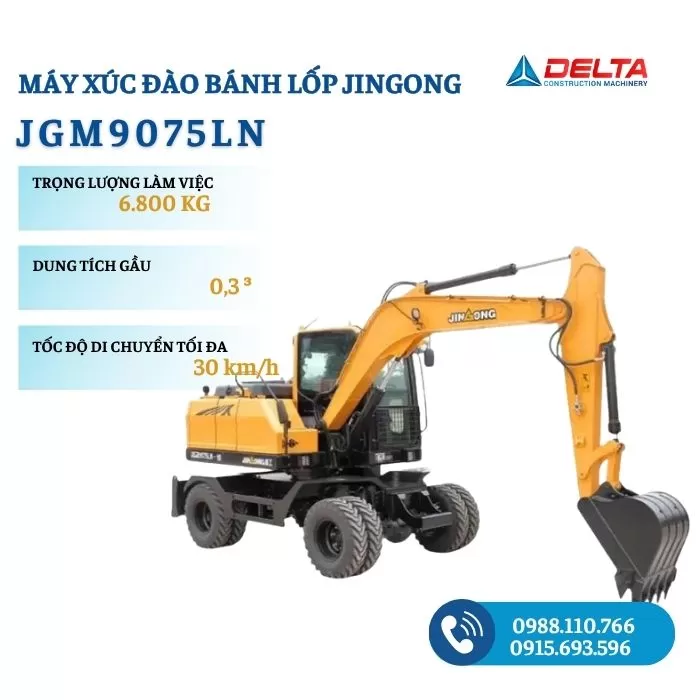 Máy xúc đào bánh lốp JINGONG JGM9075LN