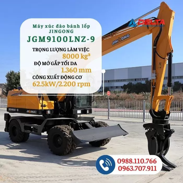 Máy xúc đào bánh lốp JINGONG JGM9100LNZ-9