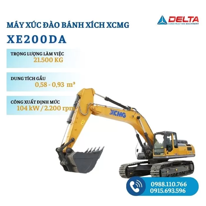 Máy xúc đào bánh xích XCMG XE200DA