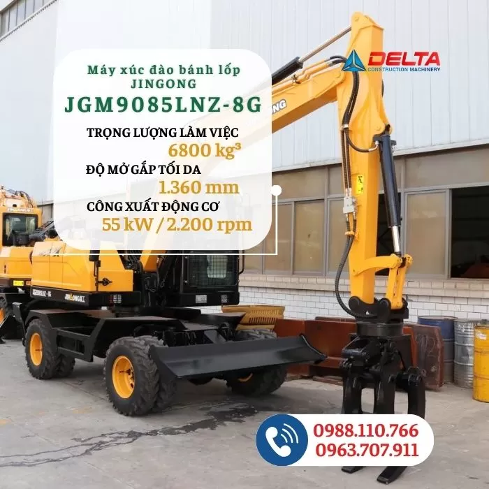 Máy xúc đào bánh lốp JINGONG JMG9085LNZ-8G