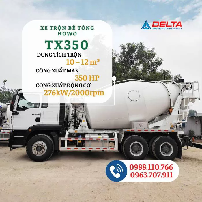 Xe trộn bê tông Howo TX350