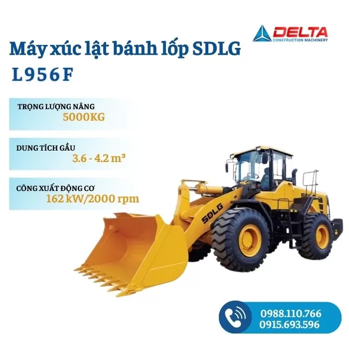 Máy xúc lật bánh lốp SDLG L956F cũ