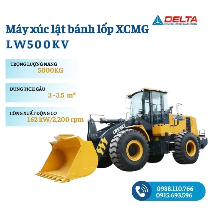 Máy xúc lật bánh lốp XCMG LW500KV cũ
