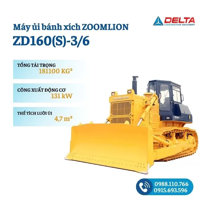 Máy ủi bánh xích Zoomlion ZD160(S)-3/6