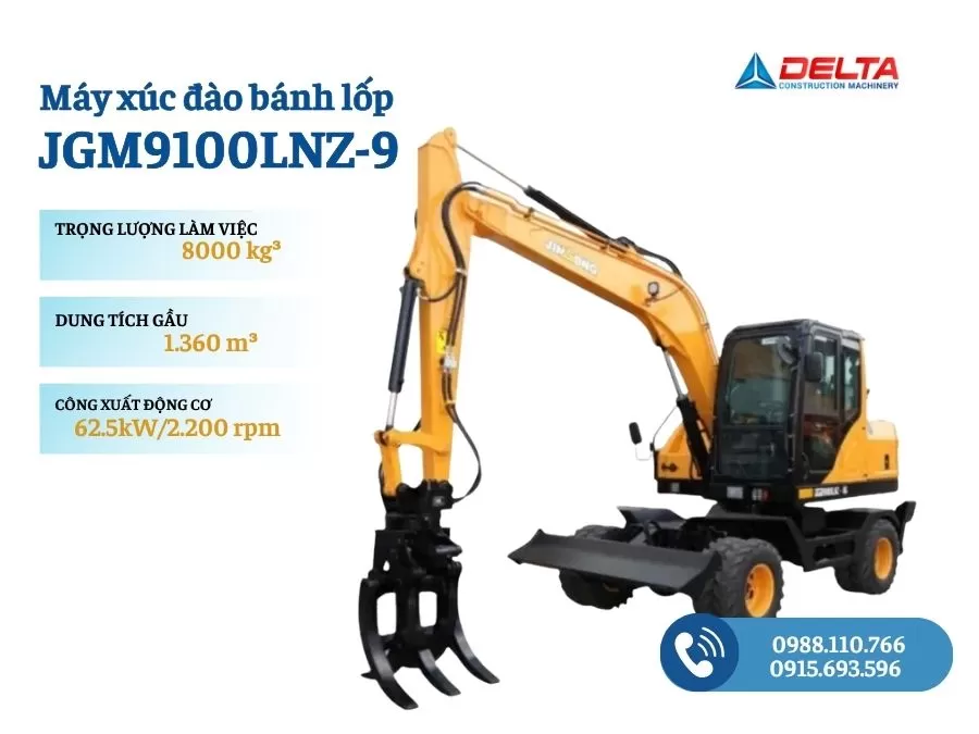 Máy xúc đào bánh lốp JINGONG JGM9100LNZ-9