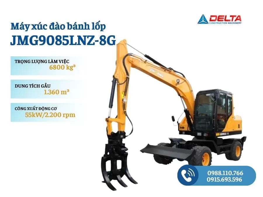 Máy xúc đào bánh lốp JINGONG JMG9085LNZ-8G